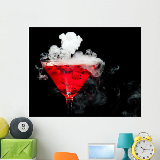 Red Cocktail With Ice Vapor Wall Mural