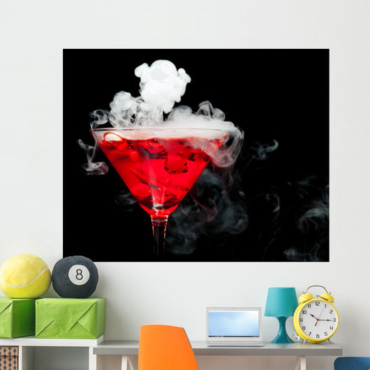 Red Cocktail With Ice Vapor Wall Mural