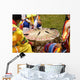 Indians Around a Drum at Pow Wow Wall Mural