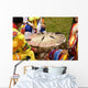 Indians Around a Drum at Pow Wow Wall Mural