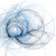 Abstract fractal blue on the white background Wall Mural
