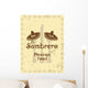 Vintage style menu cover with sombreros and cutlery Wall Mural