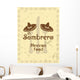 Vintage style menu cover with sombreros and cutlery Wall Mural