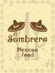 Vintage style menu cover with sombreros and cutlery Wall Mural