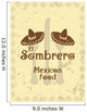 Vintage style menu cover with sombreros and cutlery Wall Mural