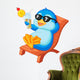 Cute penguin sitting on beach chair Wall Decal