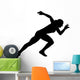 Woman sprinter silhouette Wall Mural