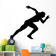 Woman sprinter silhouette Wall Mural