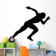 Woman sprinter silhouette Wall Mural