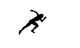 Woman sprinter silhouette Wall Mural