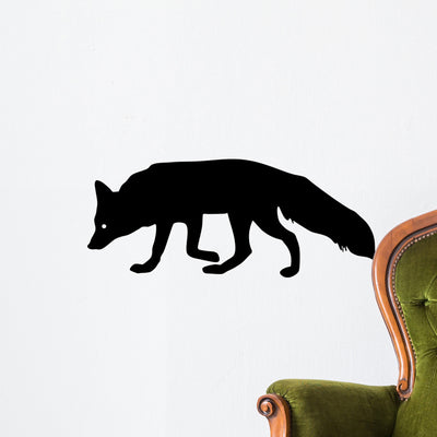 Silhouette Fox Wall Decal shown on a wall