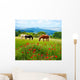 There horses grazing grass Wall Mural