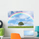 Solitary Oak and Rainbow Wall Mural