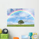 Solitary Oak and Rainbow Wall Mural