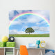 Solitary Oak and Rainbow Wall Mural