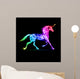 Colorful fire unicorn. Wall Mural