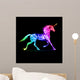 Colorful fire unicorn. Wall Mural