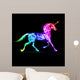 Colorful fire unicorn. Wall Mural
