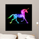 Colorful fire unicorn. Wall Mural