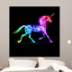 Colorful fire unicorn. Wall Mural