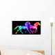 Colorful Fire Horses. Wall Mural