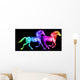 Colorful Fire Horses. Wall Mural