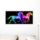 Colorful Fire Horses. Wall Mural
