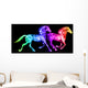 Colorful Fire Horses. Wall Mural