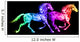 Colorful Fire Horses. Wall Mural