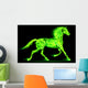 Green fire horse. Wall Decal