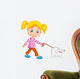 Cute girl walking with dog Wall Decal