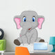 Cute Elephant Sitting Wall Decal