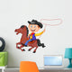 Cowboy Rider on the Horse Throwing Lasso 