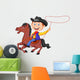 Cowboy Rider on the Horse Throwing Lasso 