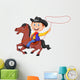 Cowboy Rider on the Horse Throwing Lasso 
