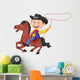 Cowboy Rider on the Horse Throwing Lasso 