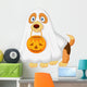 Dog dressed up as a spooky ghost Wall Decal