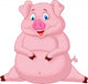 Fat pig cartoon Wall Decal