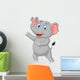 Cute elephant cartoon presenting Wall Decal