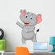 Cute elephant cartoon presenting Wall Decal