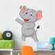 Cute elephant cartoon presenting Wall Decal