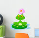 Green Frog Sitting on a Leaf Wall Decal