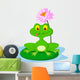Green Frog Sitting on a Leaf Wall Decal