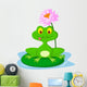 Green Frog Sitting on a Leaf Wall Decal