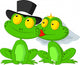 Married frog kissing Wall Decal