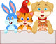 Pet Animals Holding Blank Paper Wall Decal