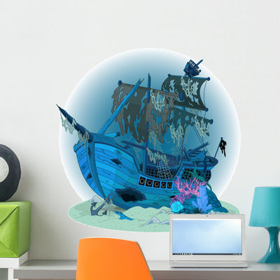Old Ship shown on a wall