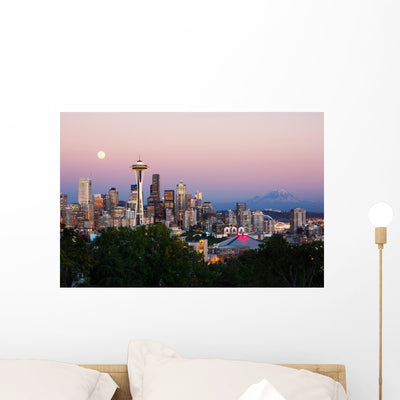 Seattle Skyline shown on a wall