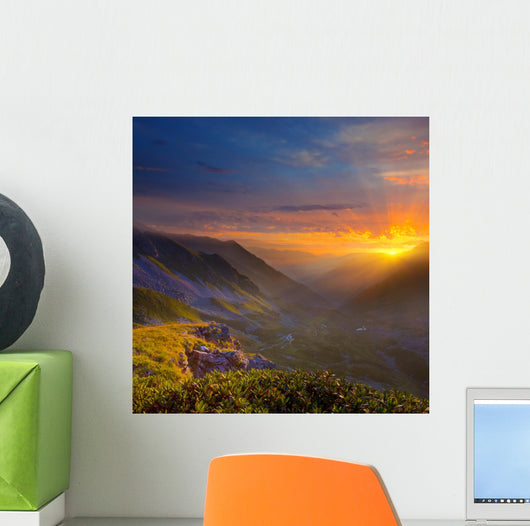 Sunrise Over a Mountain Valley 