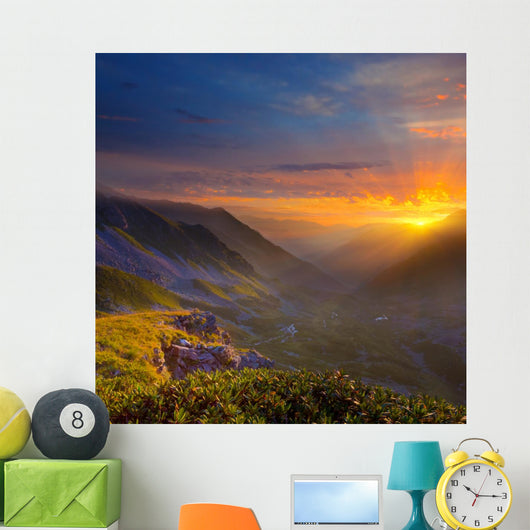 Sunrise Over a Mountain Valley 